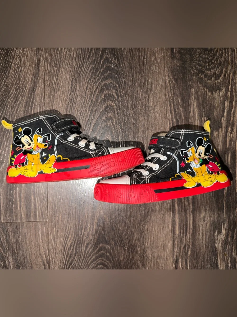 Disney Mickey Mouse & Pluto Toddler High Top Sneakers Size 10C